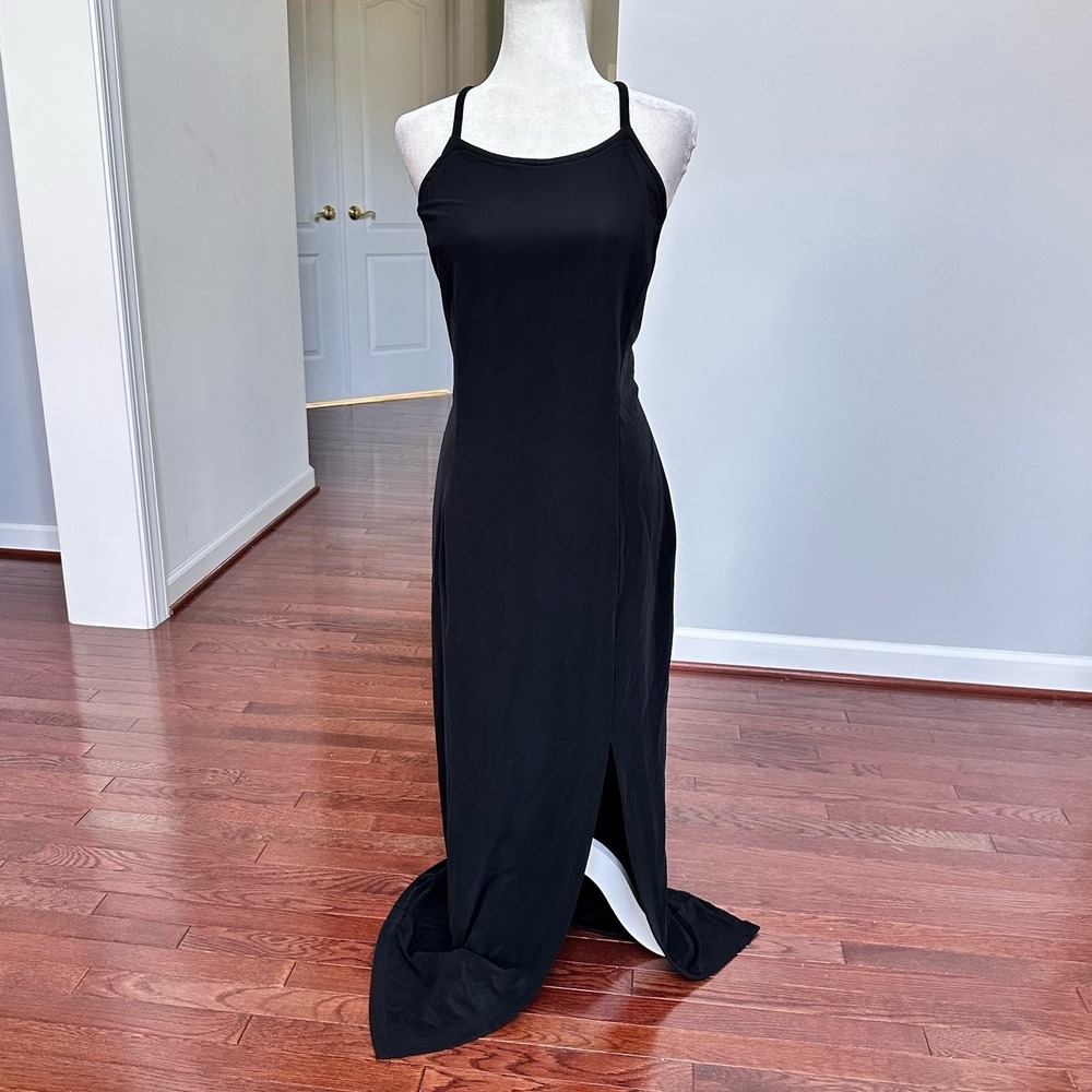 Scott McClintock Black Simple Elegant Feminine Lace Back‎ Gown Dress Size 16